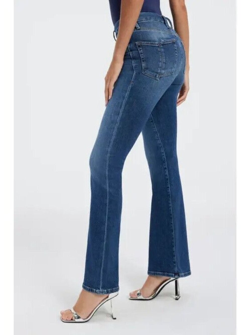 Good American Good Legs Flare Jeans Sz 4 15 NWT Cashmere Blend High Rise - Picture 9 of 15